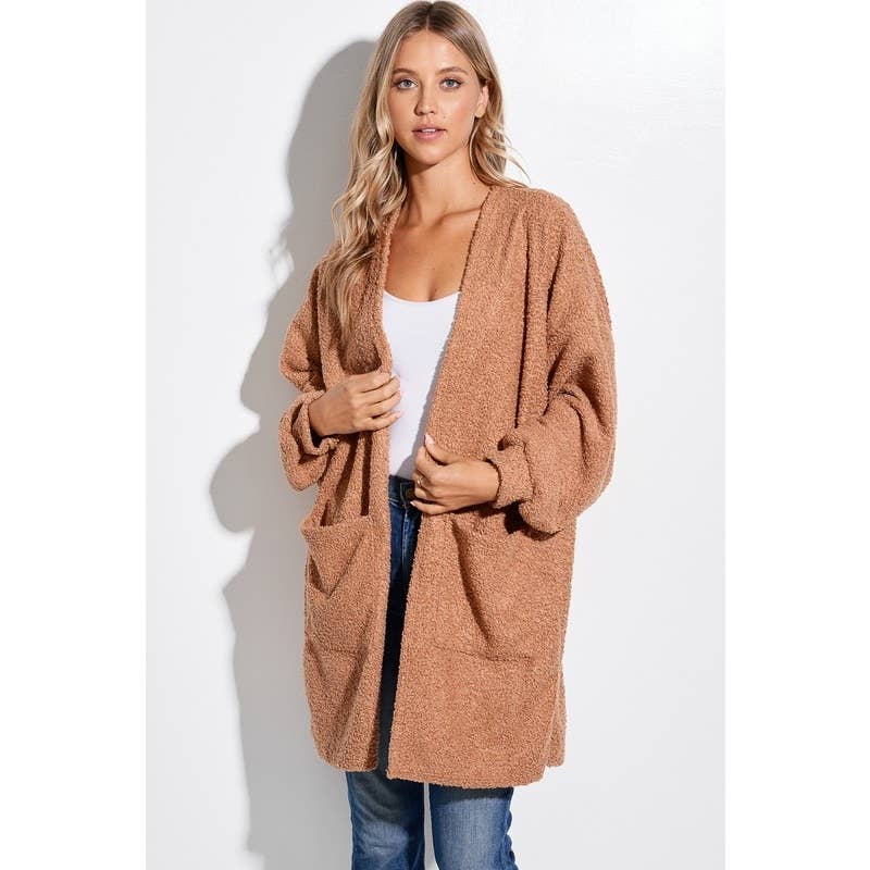 Sherpa teddy fleece oversize cardigan
