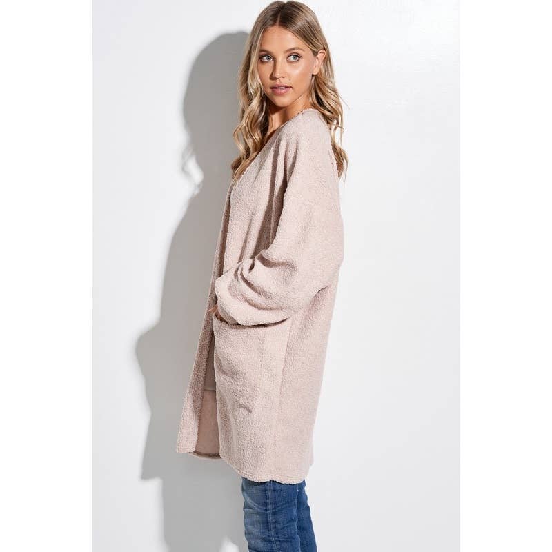 Sherpa teddy fleece oversize cardigan