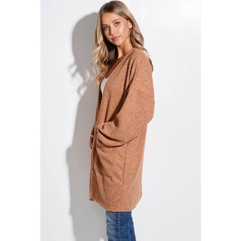 Sherpa teddy fleece oversize cardigan