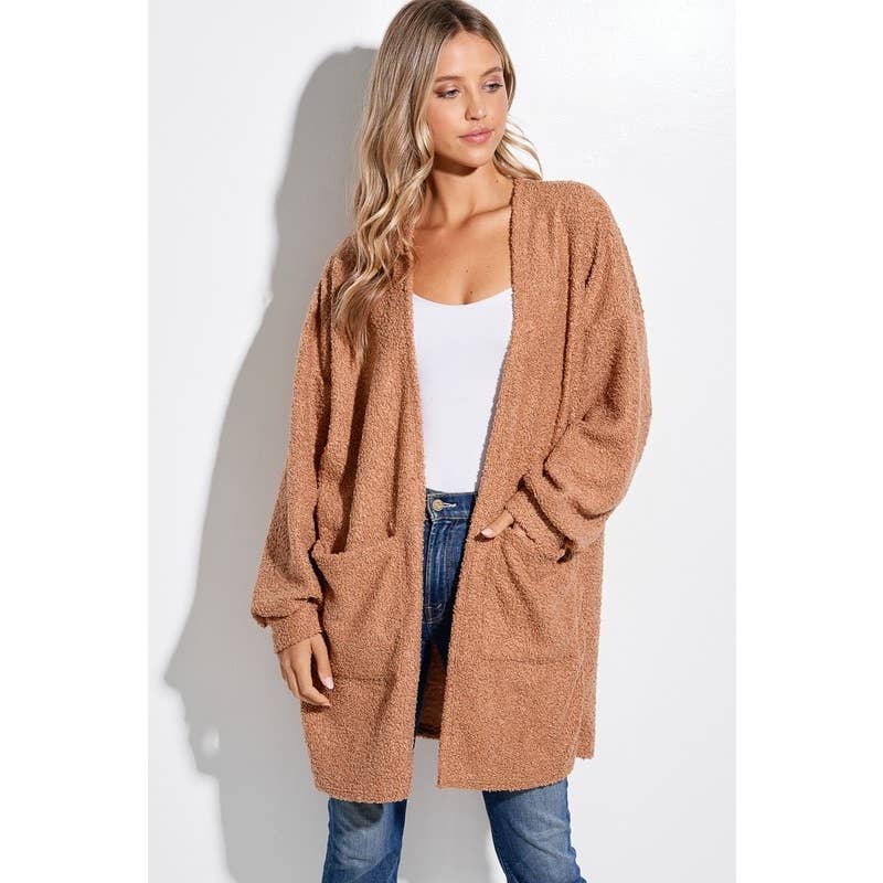 Sherpa teddy fleece oversize cardigan