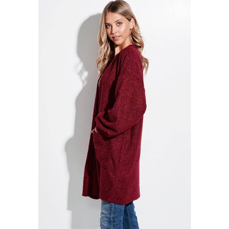 Sherpa teddy fleece oversize cardigan