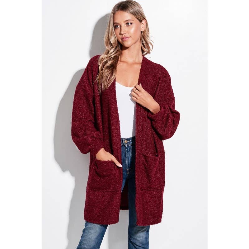 Sherpa teddy fleece oversize cardigan