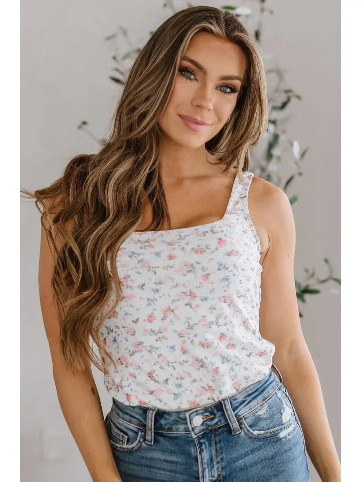 Ainsley Floral Square Neck Bodysuit