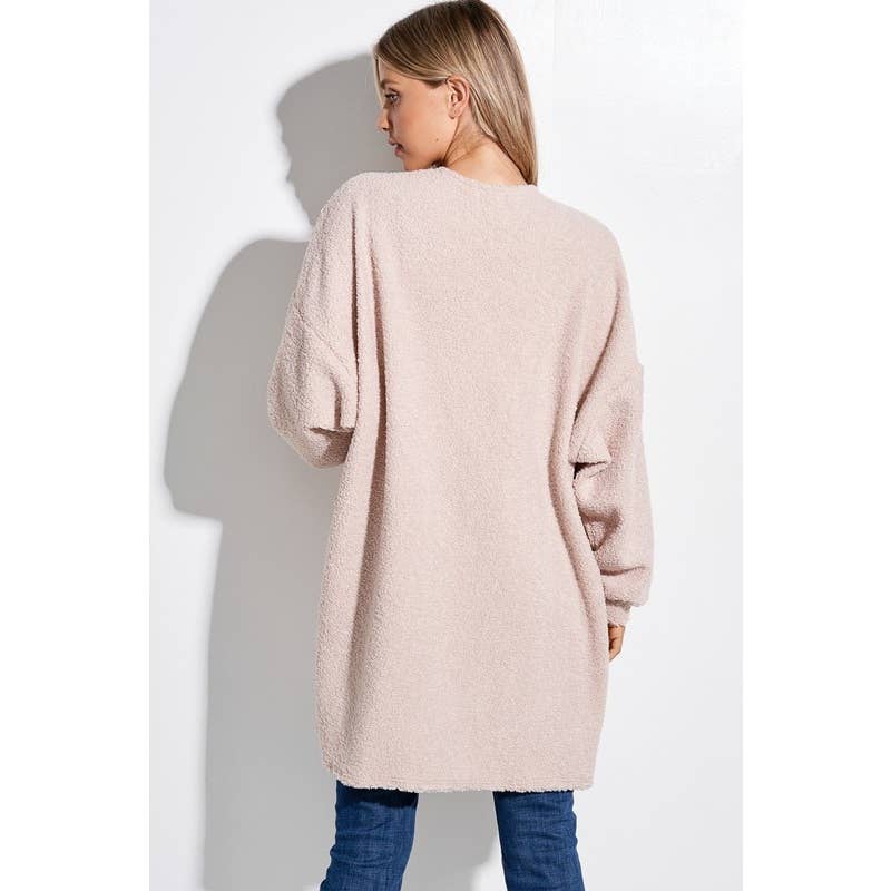 Sherpa teddy fleece oversize cardigan