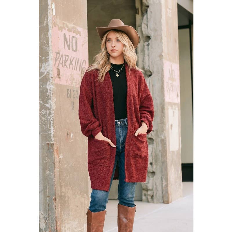 Sherpa teddy fleece oversize cardigan