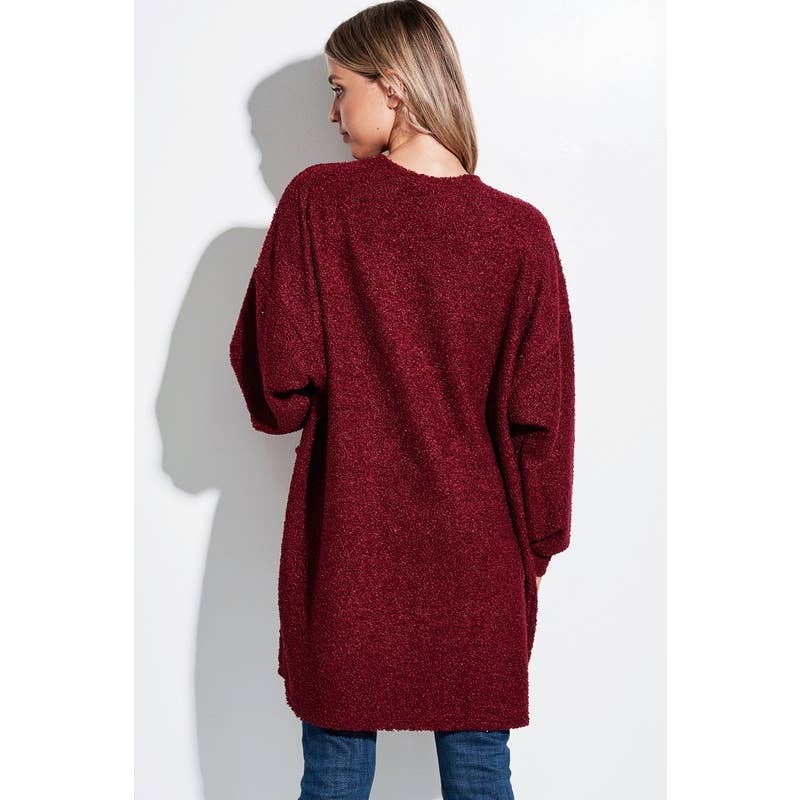 Sherpa teddy fleece oversize cardigan