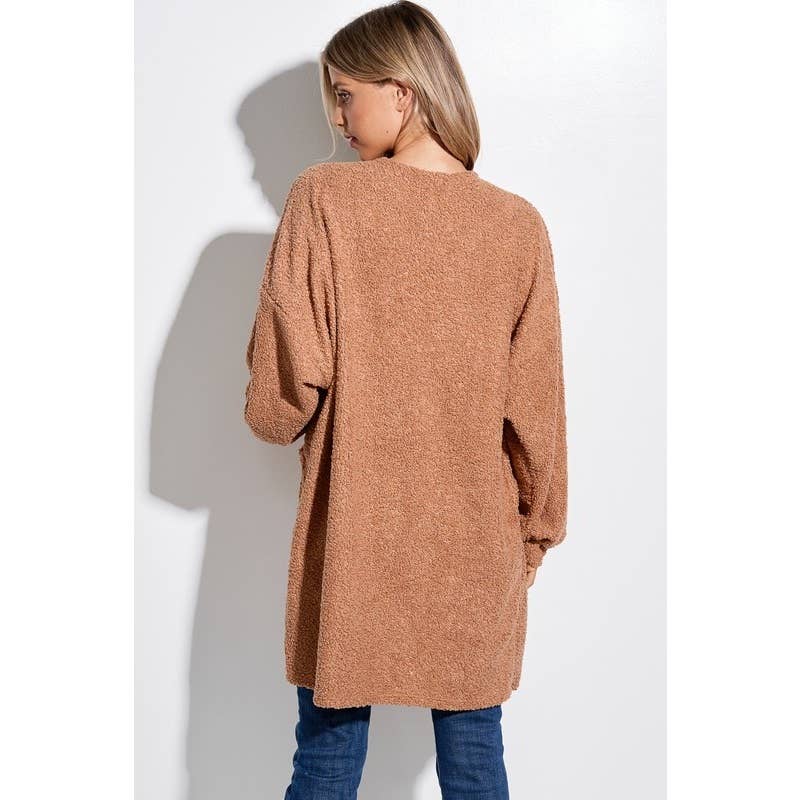 Sherpa teddy fleece oversize cardigan
