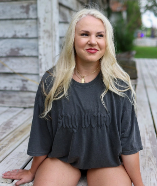 Stay Weird Charcoal Tee
