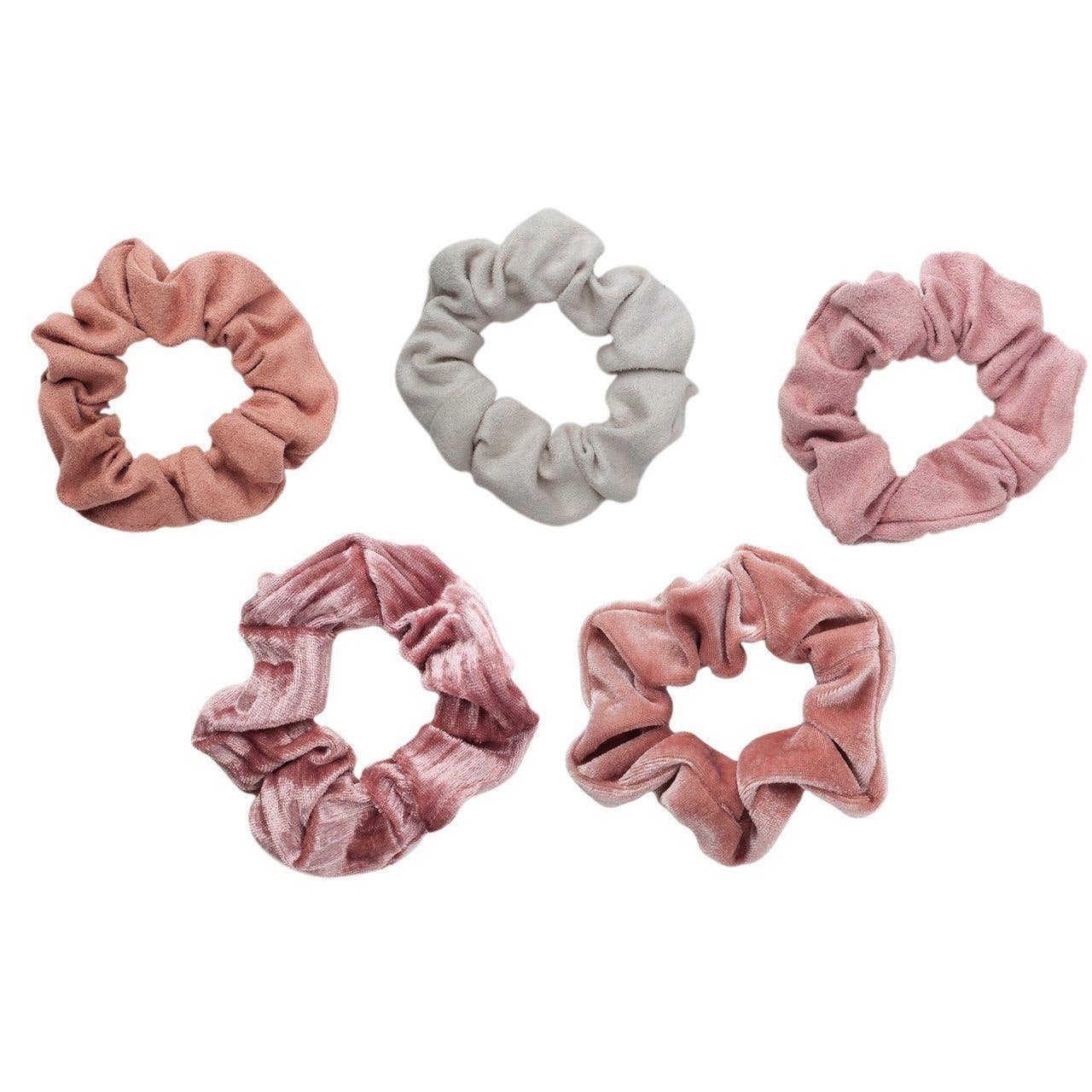 Velvet Scrunchies - Blush and Mauve