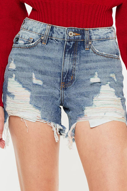 Rainbow Thread Denim Shorts- KanKan