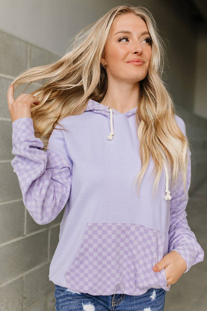 University Hoodie- Checked Out Purple