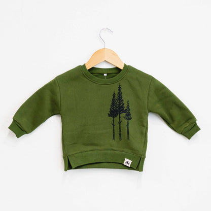 Rustic Three Tree Toddler Crew Fleece