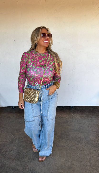 LUCKY GIRL DRESS IT UP MESH TOP