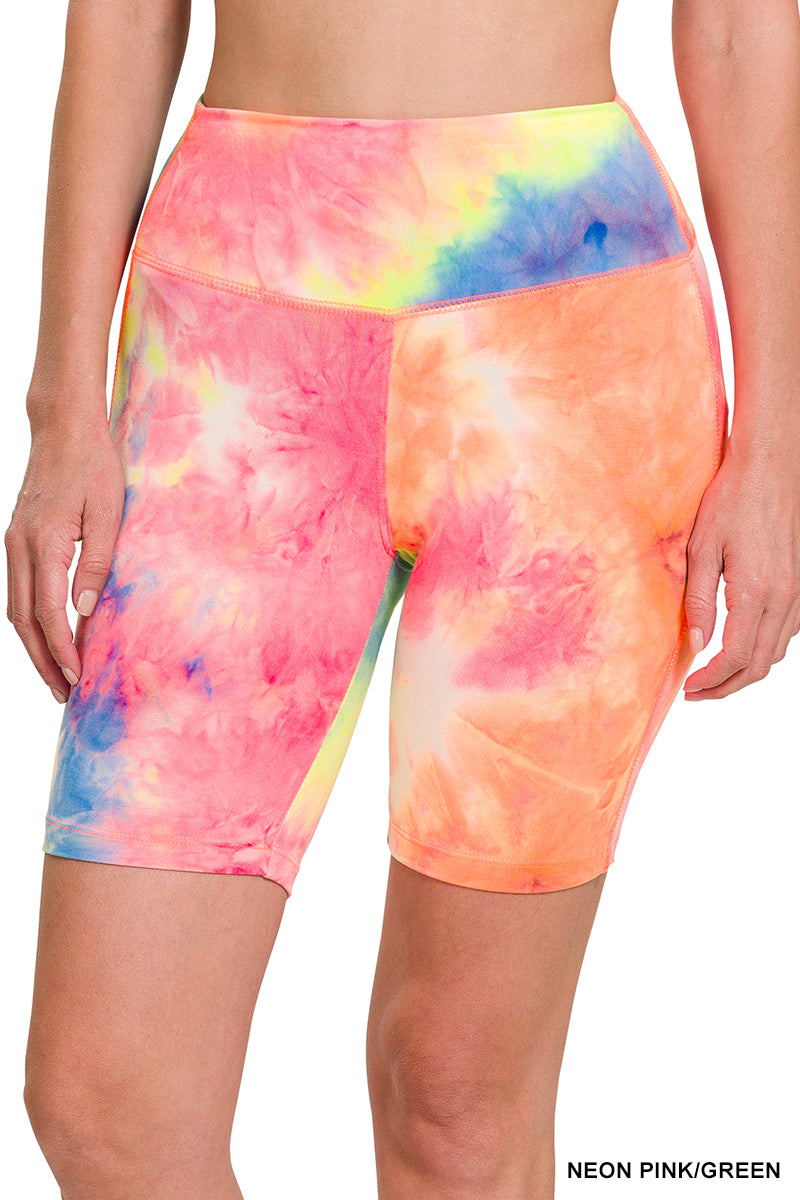 Groovy Biker Shorts- Tie Dye Microfiber