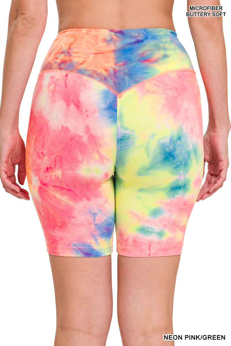 Groovy Biker Shorts- Tie Dye Microfiber