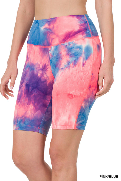 Groovy Biker Shorts- Tie Dye Microfiber