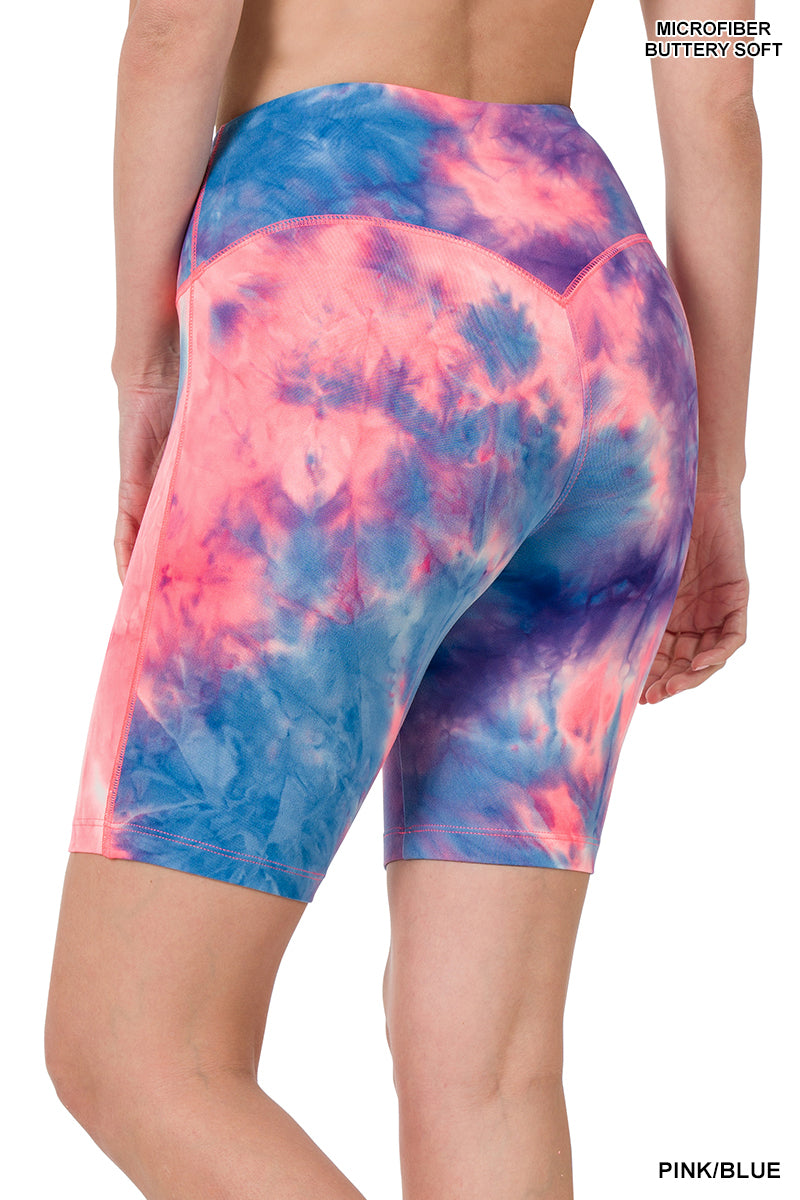 Groovy Biker Shorts- Tie Dye Microfiber