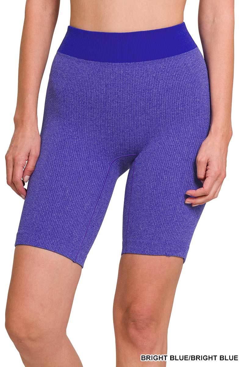 Daisy Biker Shorts- Ribbed Seamless