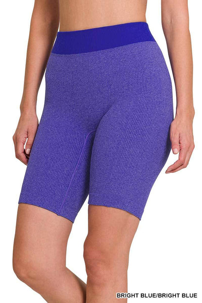 Daisy Biker Shorts- Ribbed Seamless