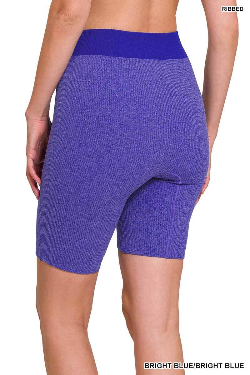 Daisy Biker Shorts- Ribbed Seamless