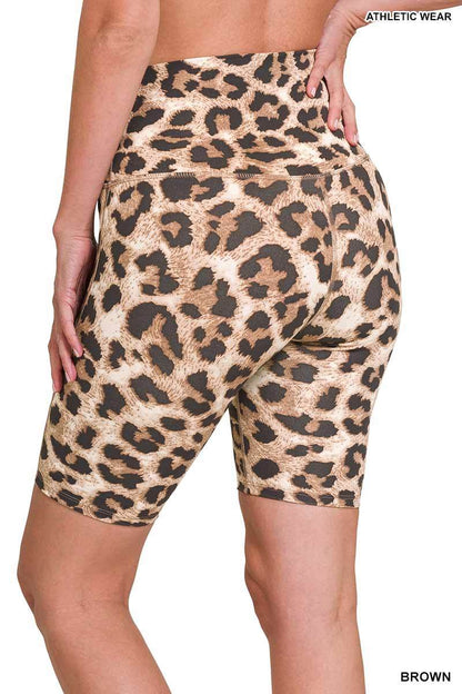 Leopard Bike Shorts- High Wasted