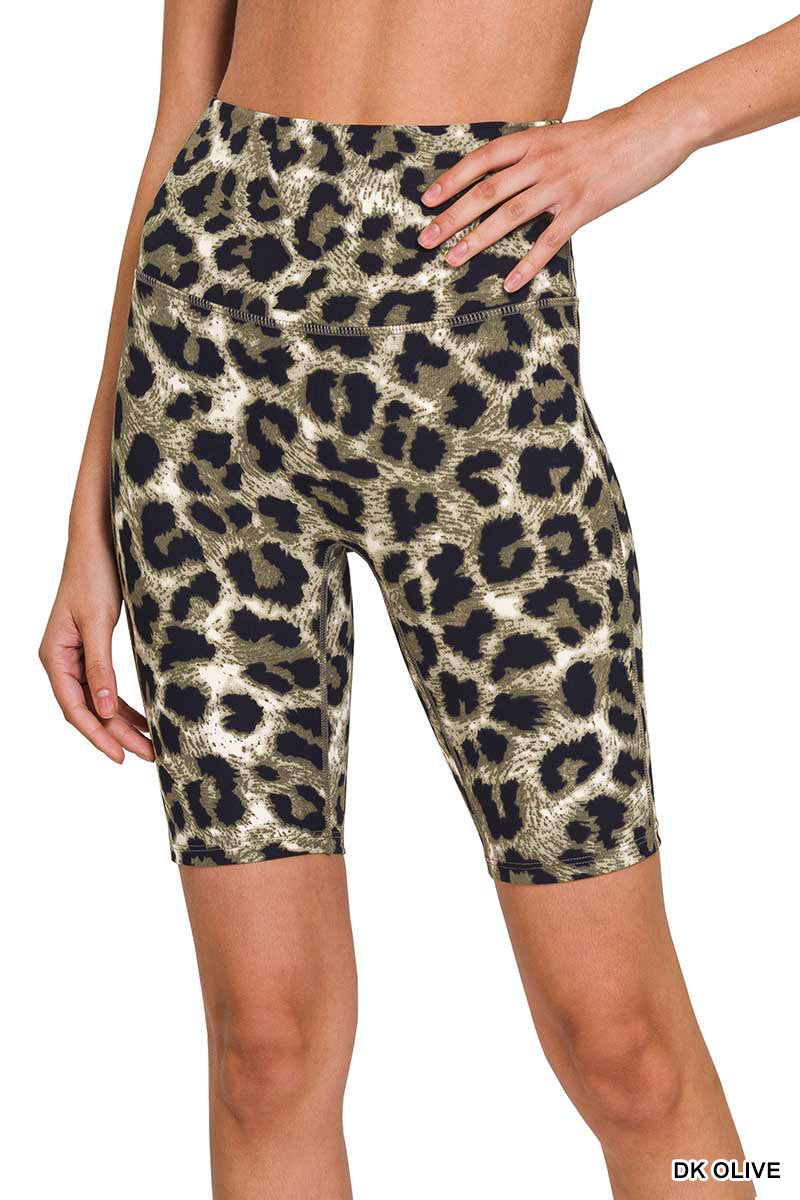 Leopard Bike Shorts- High Wasted