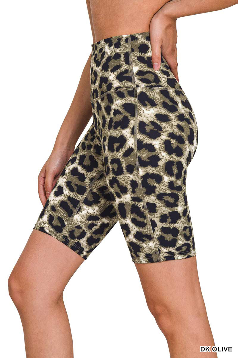 Leopard Bike Shorts- High Wasted