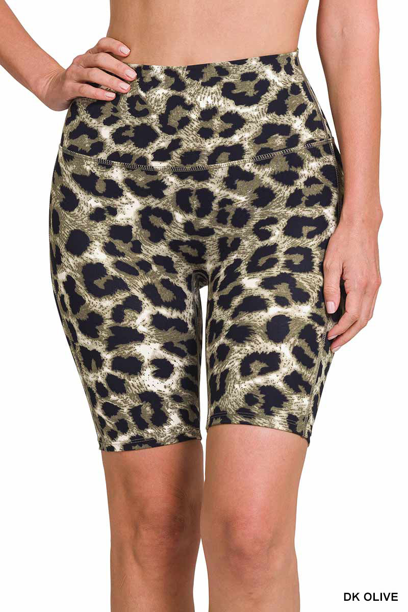 Leopard Bike Shorts- High Wasted