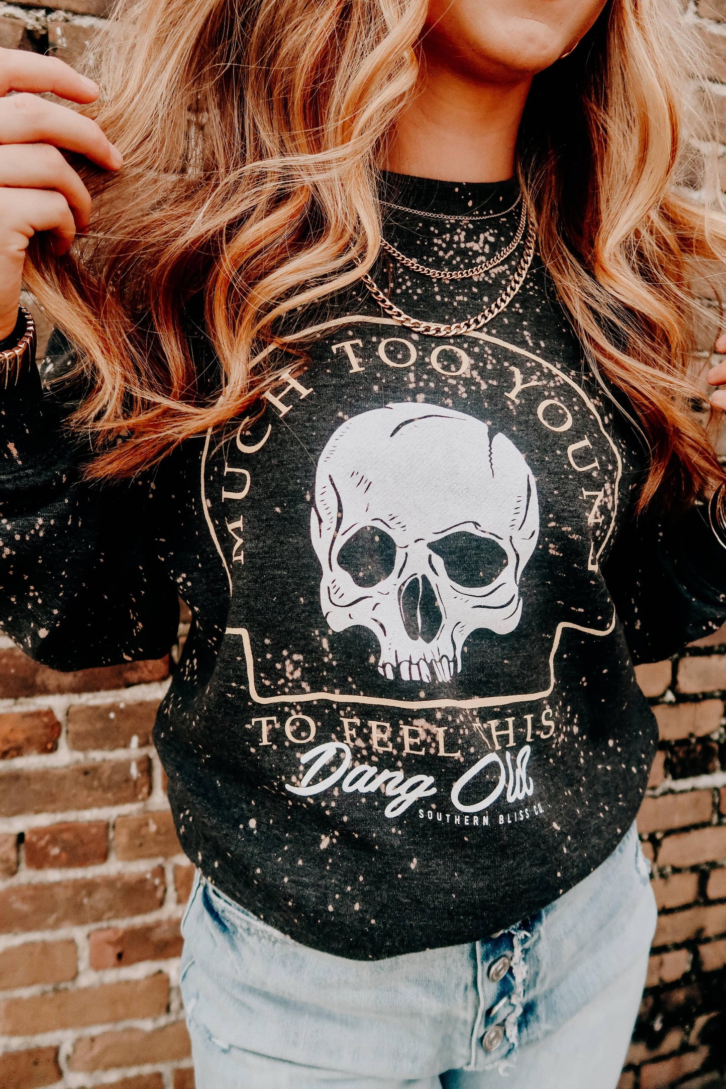 Much Too Young Bleached Charcoal Sweatshirt