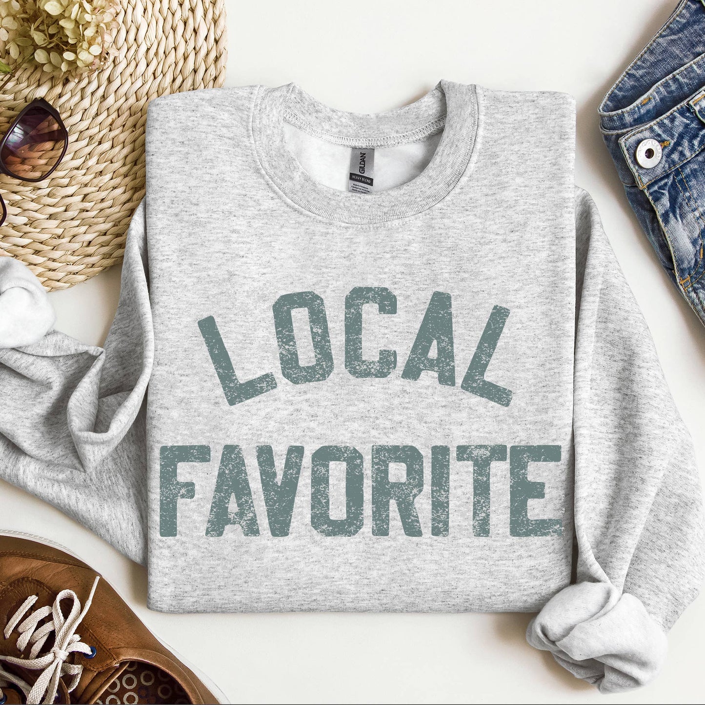 Local Favorite Crewneck Sweatshirt, Shop Local, Local Sweat