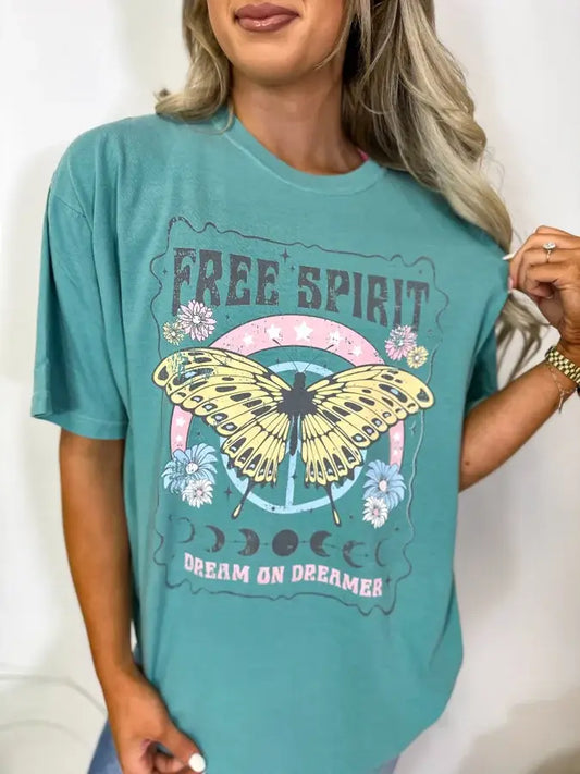 Free Spirit Seafoam Graphic Tee