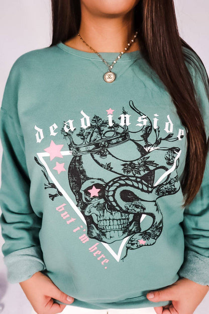 Dead Inside Sage Solid Sweatshirt