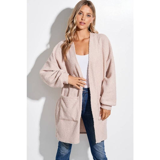 Sherpa teddy fleece oversize cardigan