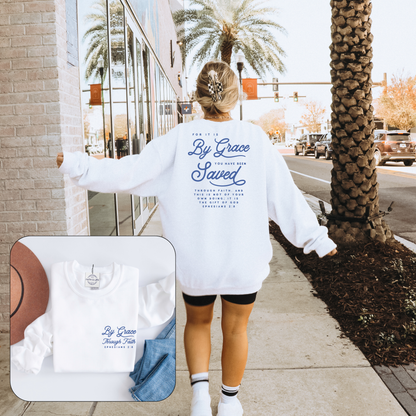 By Grace Through Faith Cozy Crewneck Sweatshirt
