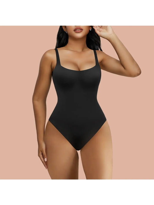 Second-Skin Feel Square Neck Cami Top Thong Bodysuit