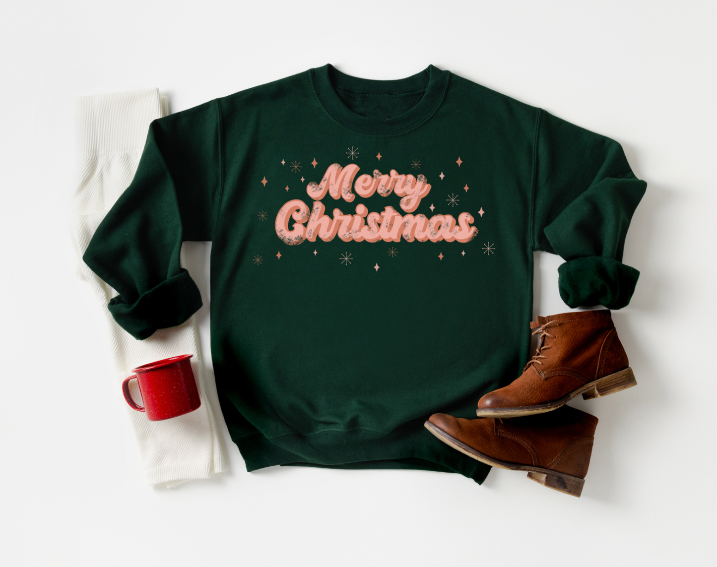 Merry Christmas Boho Style Sweatshirt