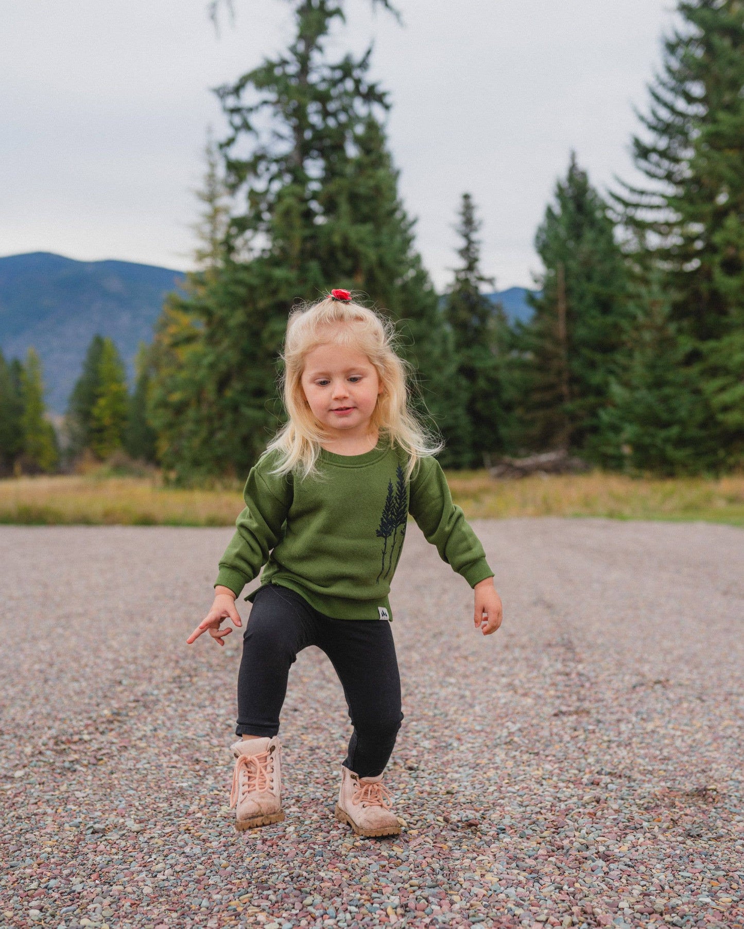 Rustic Three Tree Toddler Crew Fleece