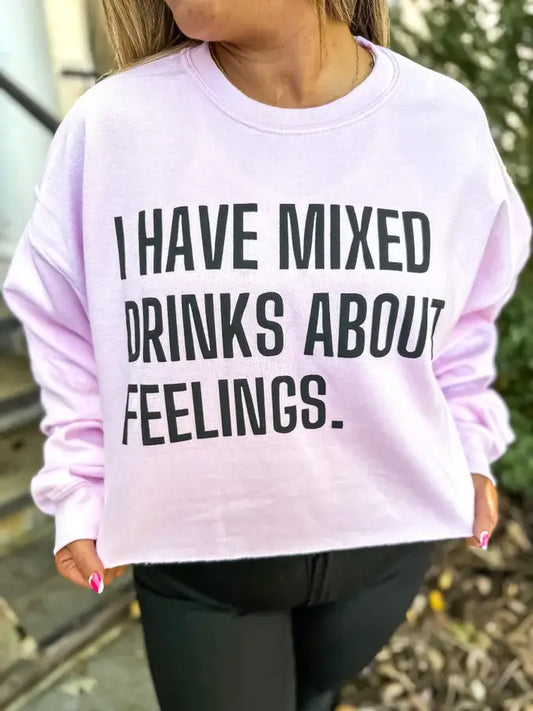 I Have Mixed Drinks Cropped Puff Crewneck